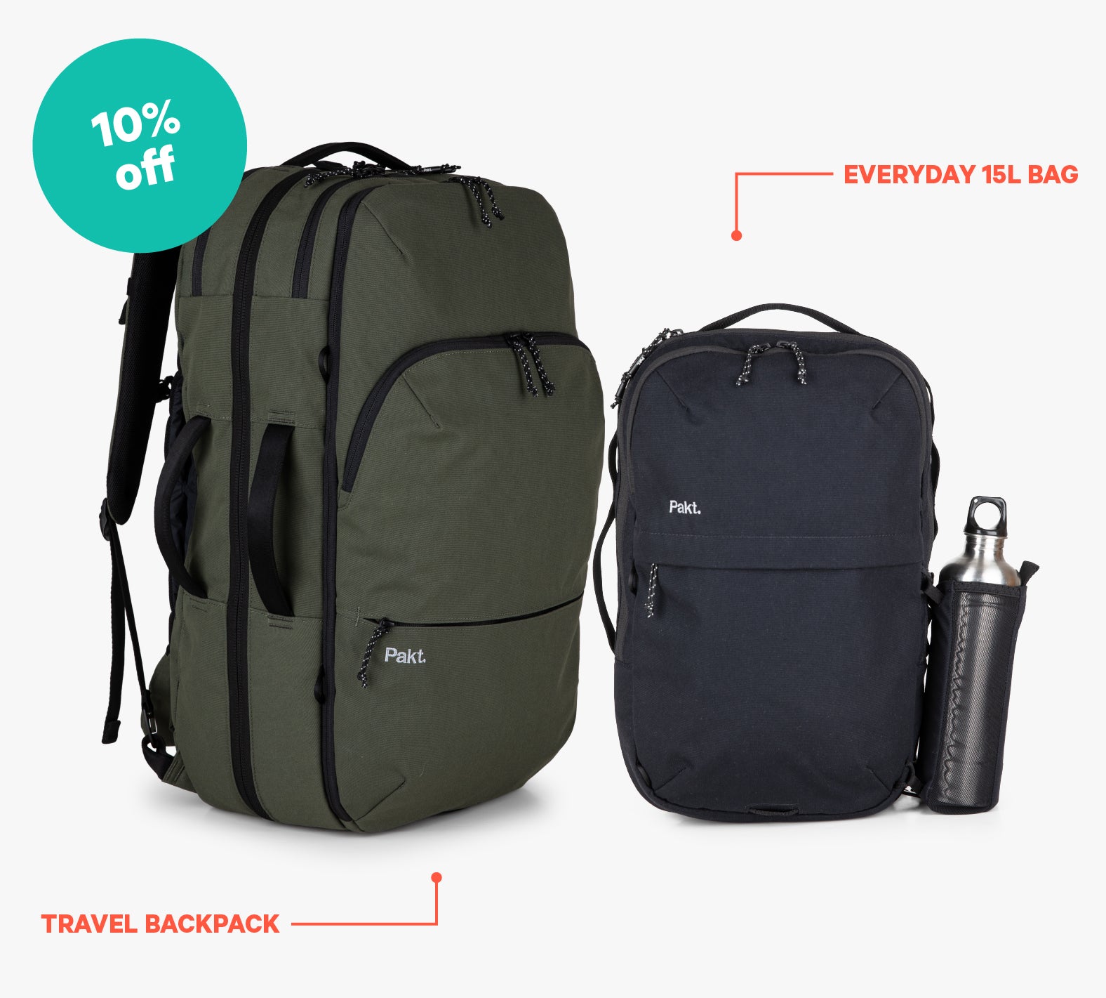 Bundle Travel Backpack Everyday 15L Bag