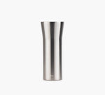 Tall stainless steel tapered insulated carafe with narrow waist and flared rim