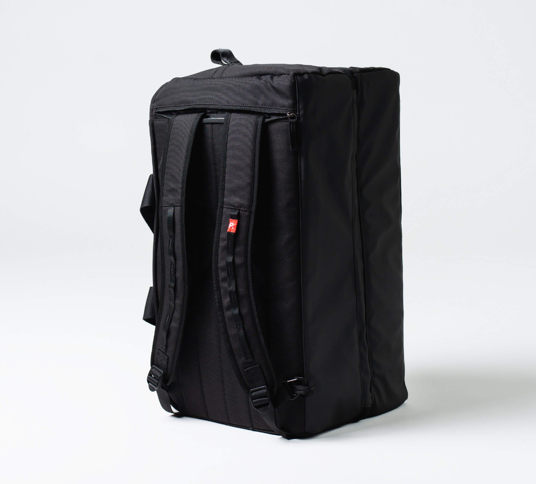 the 50L travel bag with removable backpack straps attached