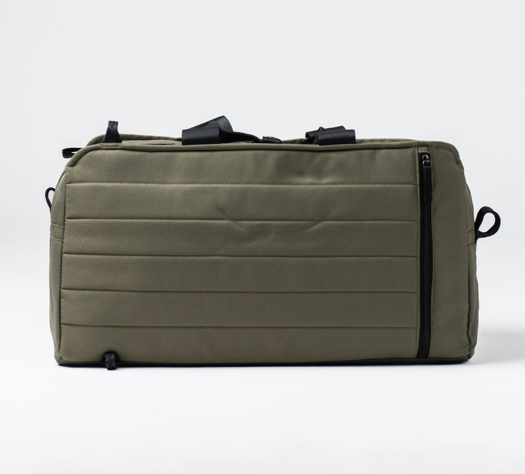 the exterior of the green colored 50L anywhere bag